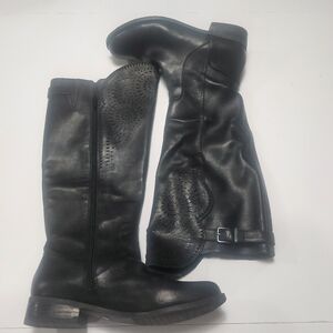 Gianni Bini Black Leather Boots Size 8.5MW